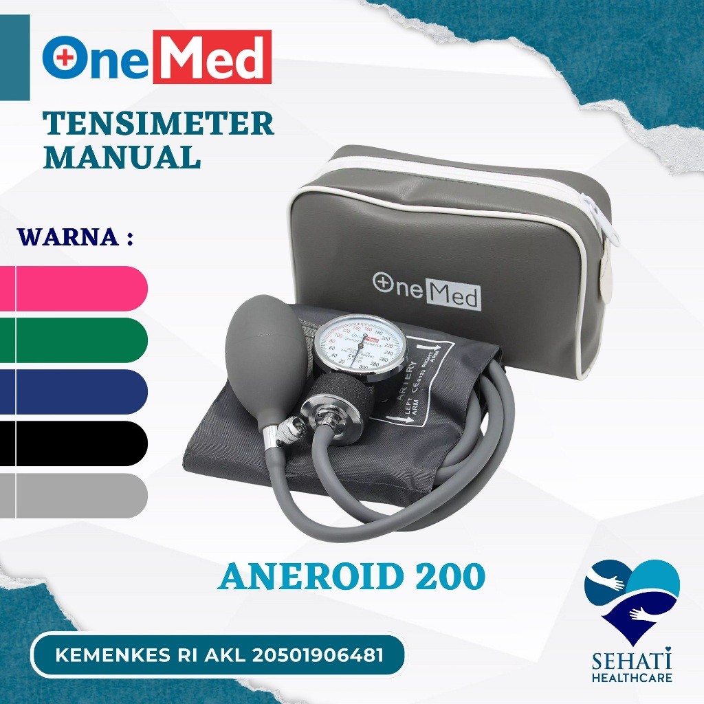 Onemed Tensimeter Aneroid 200 Alat Ukur Tekanan Darah Tensi Jarum Manual Medis Kesehatan