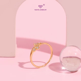 Yaxiya Cincin Wanita Lapis Emas Permata Perhiasan 146