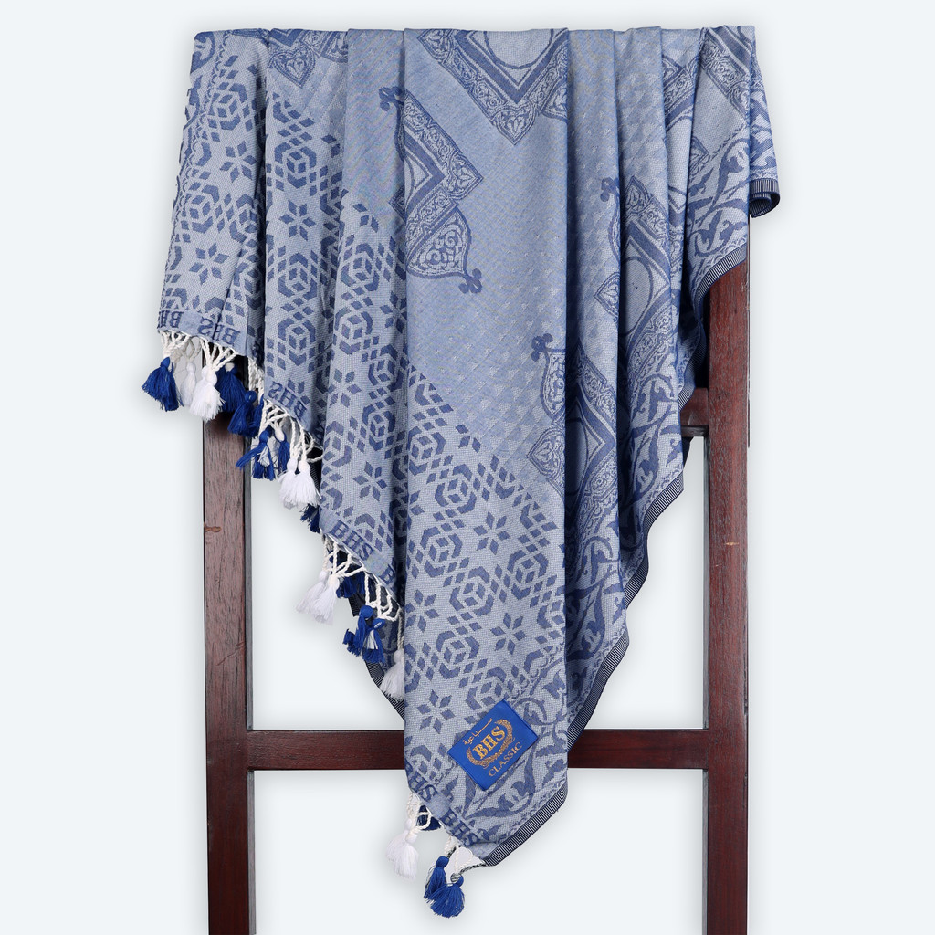 Jual Surban Subaiyah BHS Classic Motif Jacquard Biru Tua | Shopee Indonesia