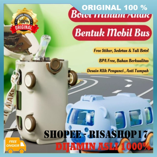 Jual Botol Minum Bus Anak Sekolah Botol Minum Karakter Bus Botol Minum ...