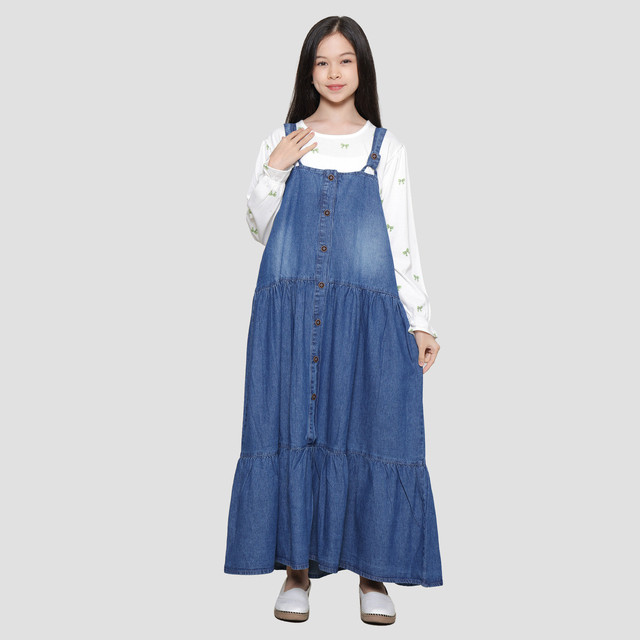 Nevada Look Alike Vest Collar Midi Dress Anak Perempuan main image 0