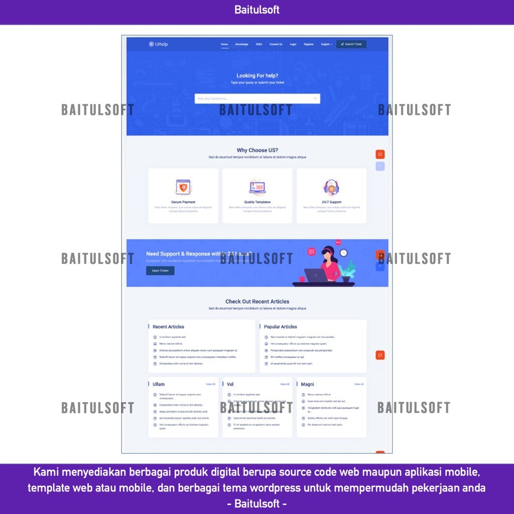 Jual SOURCE CODE APLIKASI WEB UHELP - HELPDESK SUPPORT TICKETING SYSTEM ...