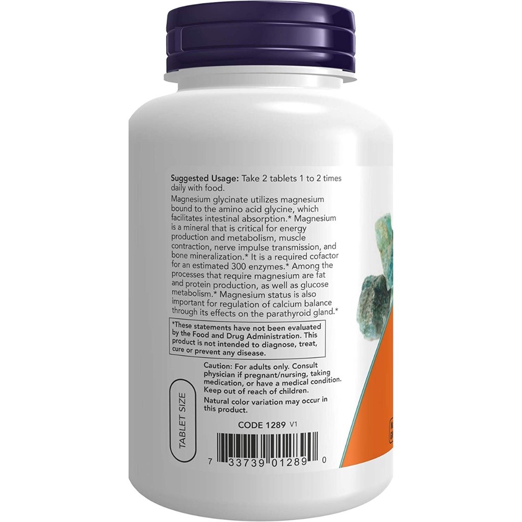 Jual Now Foods Magnesium Glycinate 200mg Muscle Otot Heart Functions ...