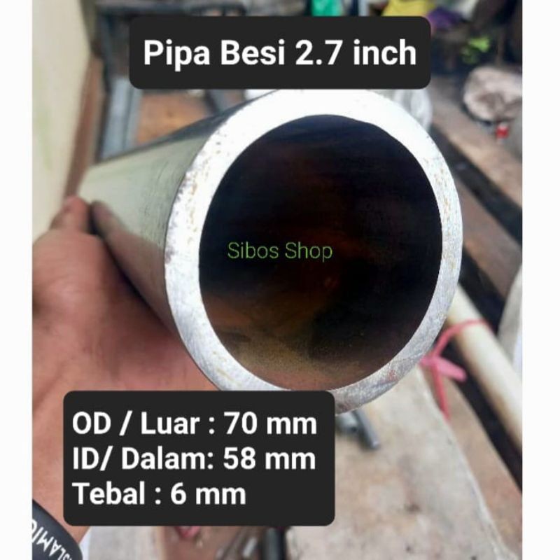 Jual Pipa Besi 2.7 inch OD 70mm ID 58mm Tebal 6mm Panjang 10cm sampai ...