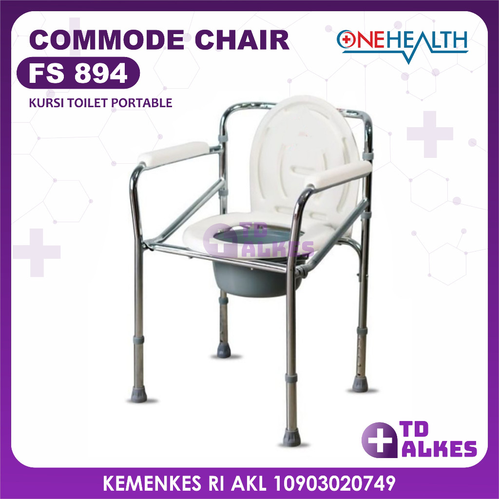 Jual OneHealth Kursi Commode Chair FS894 Tanpa Roda Kloset Pup Toilet ...