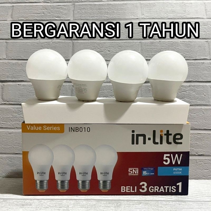 Jual IN LITE PAKET 5W 3PC GRATIS 1PC LAMPU LED INLITE IN-LITE 5 WATT ...