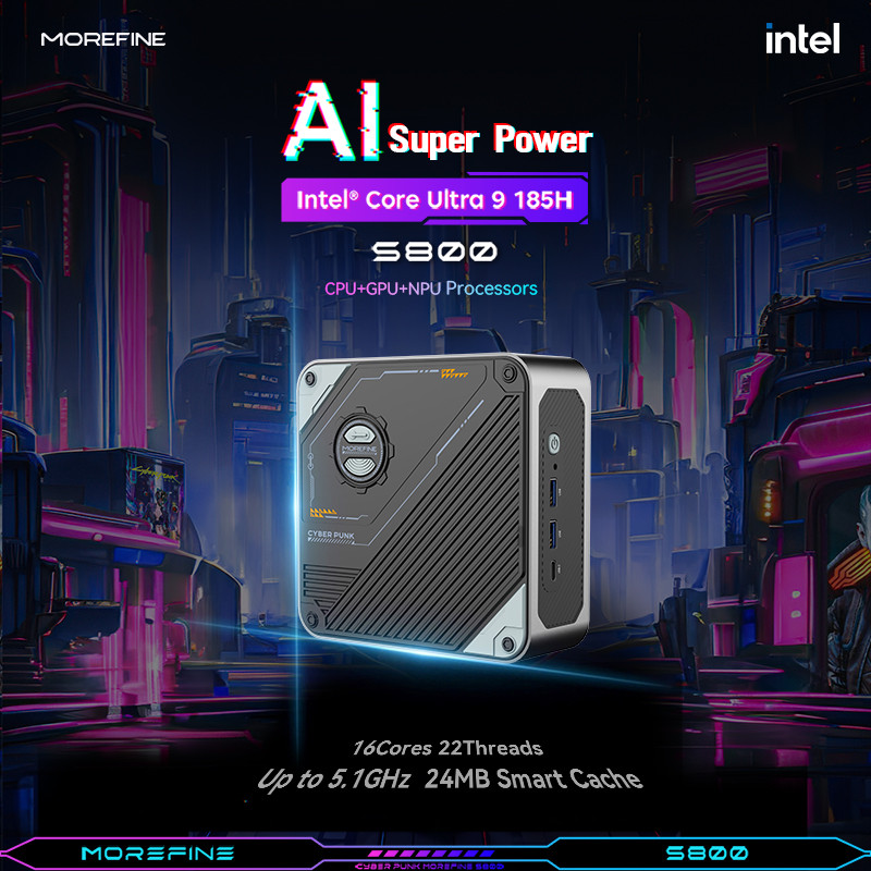 Jual MOREFINE New Mini Pc S800 Intel Core Ultra 9 185H Ultra 7 155H Diy ...