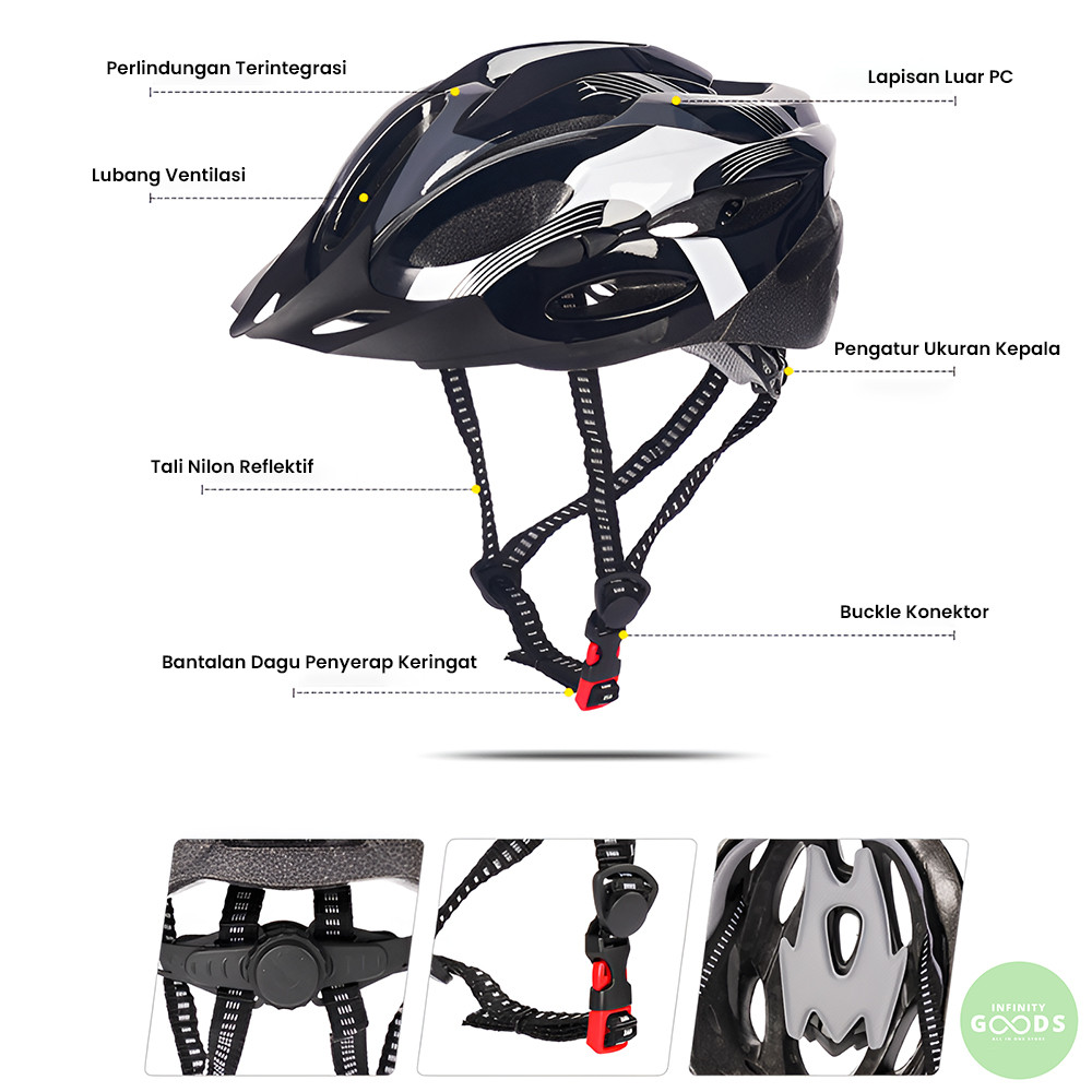 Jual INF Helm Sepeda Gunung Ringan Universal Pelindung Kepala Helmet ...