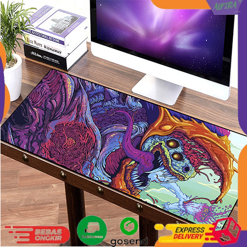 Jual Gaming Mouse Pad XL Desk Mat Motif Purple Monster Dan Green ...