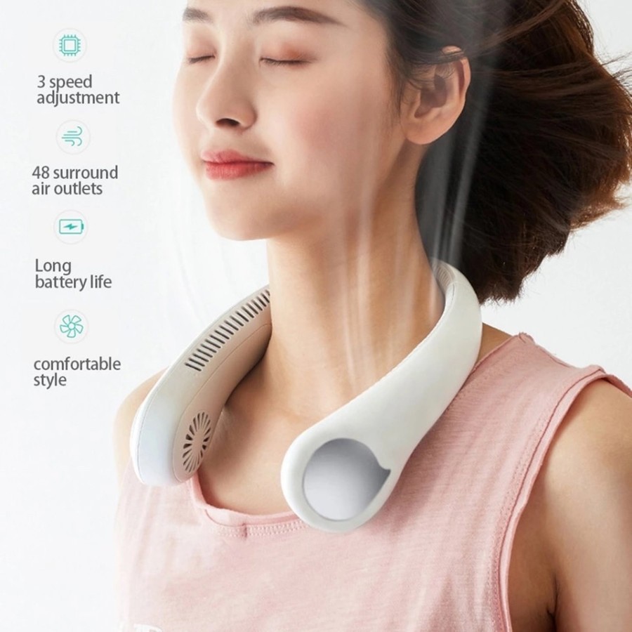 Jual NECK FAN KIPAS ANGIN LEHER GANTUNG PORTABLE USB RECHARGE TANPA ...