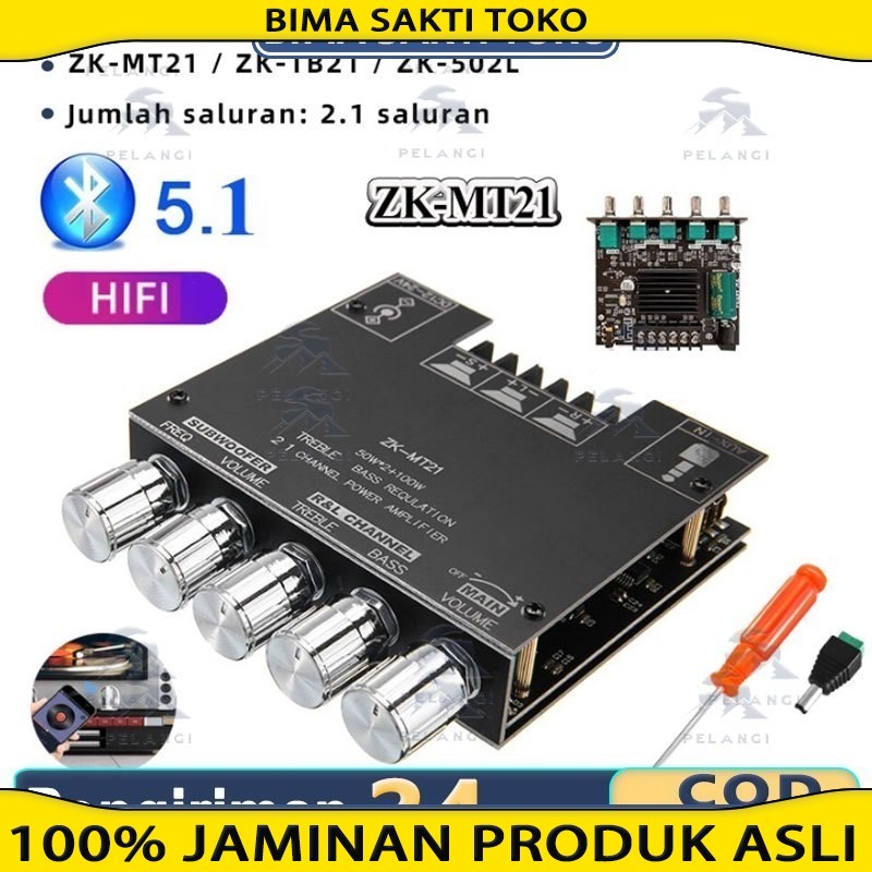 Jual ZK-TB21 Amplifier Bluetooth ZK-MT21 Bass 2.1 Channel Bluetooth ...