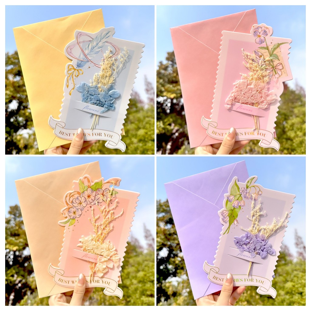 Jual Kartu Ucapan Happy Birthday Bunga Bunga Kering Estetik / Kartu ...