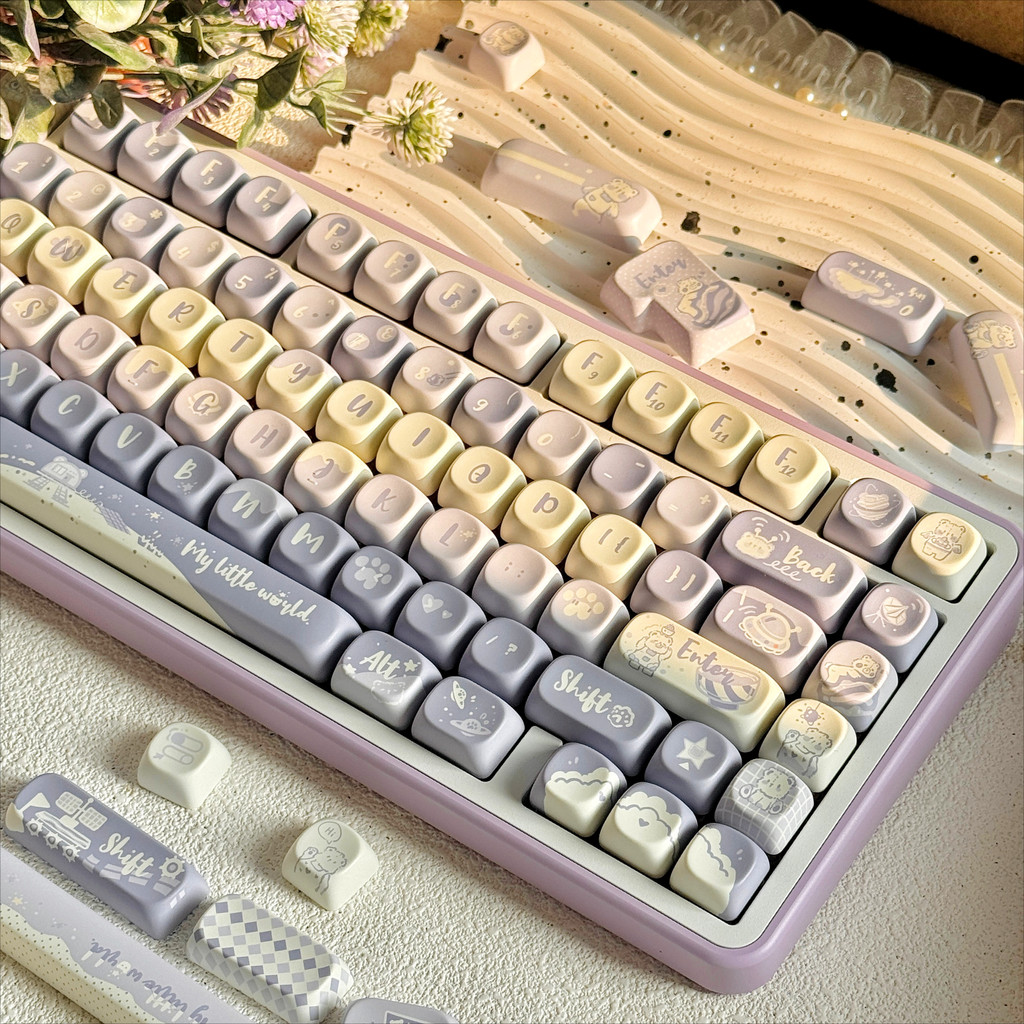 Jual Purple Bear MOA Keycap Set PBT Full Set Cute Girl Keycaps for 60 ...