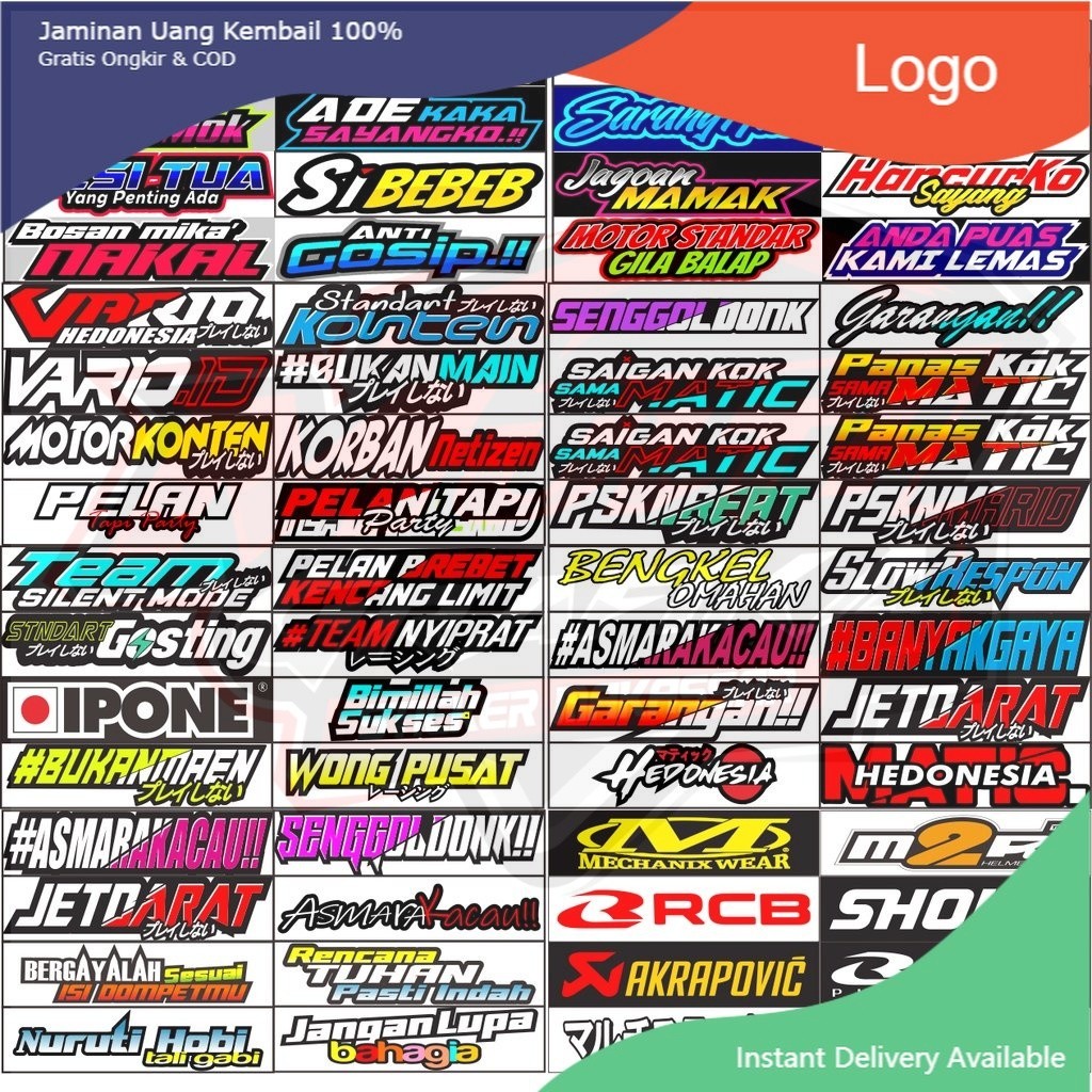 Jual Stiker Sticker Setiker Setikker Racing Pack Helm Helmet Helem No ...