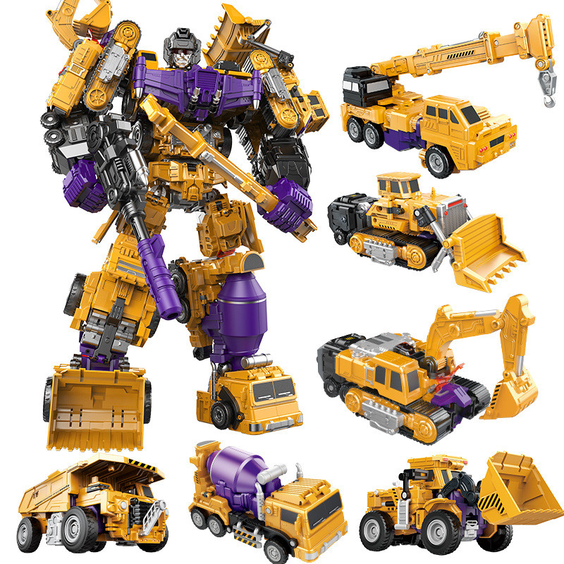 Jual 6 in 1 Transformation Robot Engineering Vehicle Action Figure DIY ...