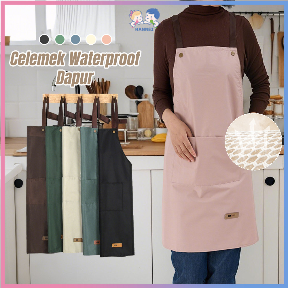 Jual Hannei Apron Barista Celemek Bahan Cotton Waterproof Apron Masak ...