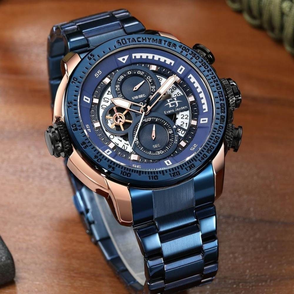 Evans Jayden Jam Tangan Pria 9466 Stainless Sapphire 5ATM foto 1