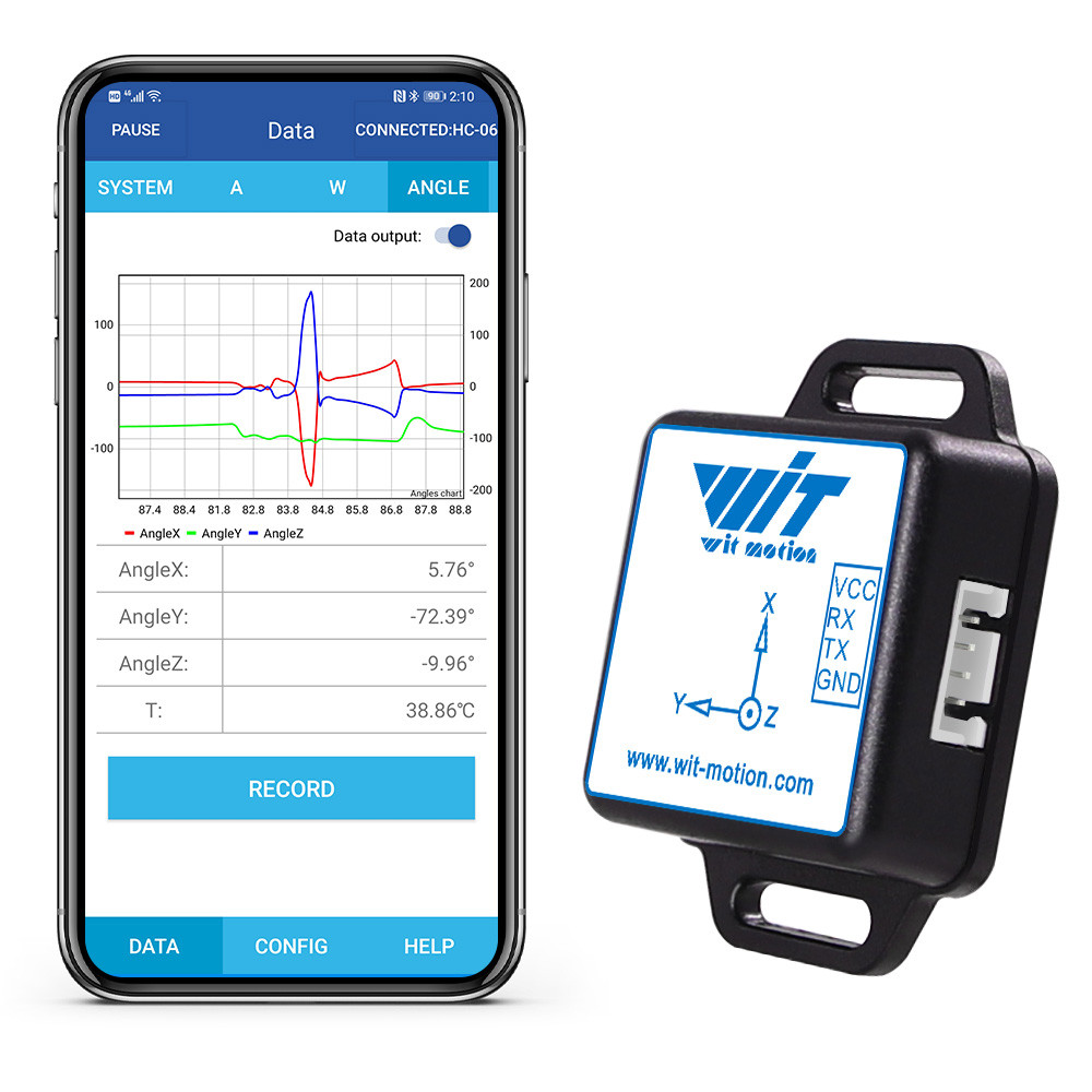 9-assige offline accelerometer datalogger]WT901SDCL zeer nauwkeurige gyroscoop hoek (XY 0,05 ° nauwkeurigheid) magnetometer met Kalman- filtering,MPU9250 200Hz inclinometersensor met 16G SD-kaart