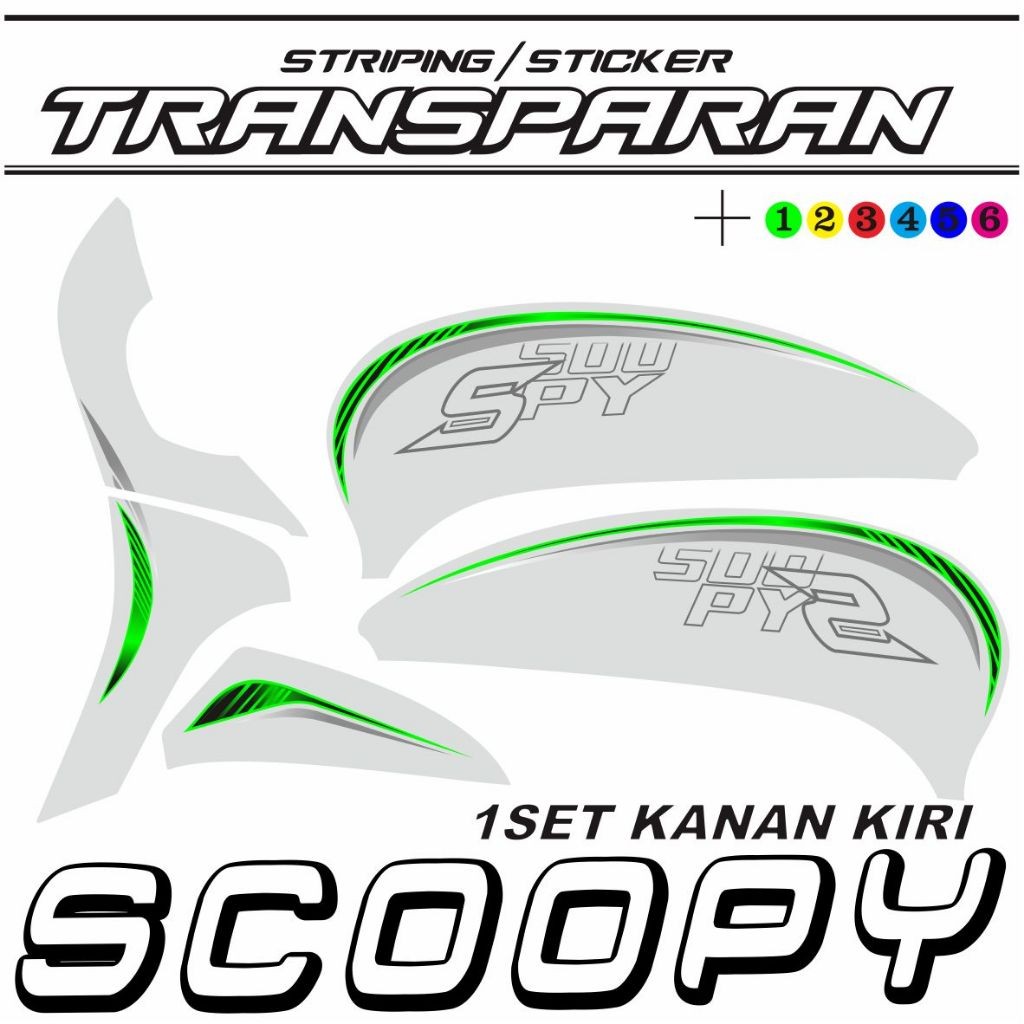 Jual TRANSFARAN Striping Sticker Scoopy 2017 Sampai 2024 Bahan Bening ...
