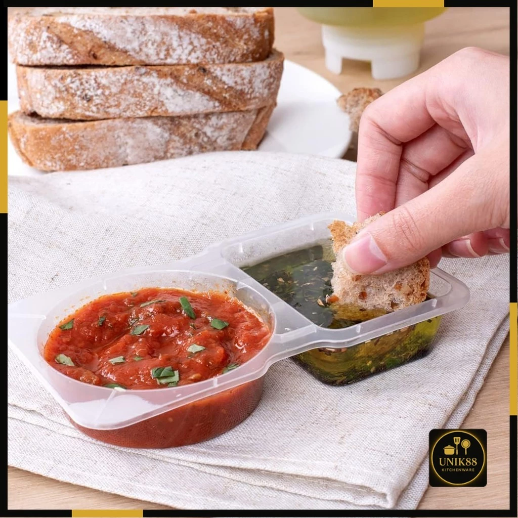 [UNIK88] 1/6/12 buah wadah bumbu kompartemen ganda dengan tutup portabel kompartemen reuseable | AutoStock