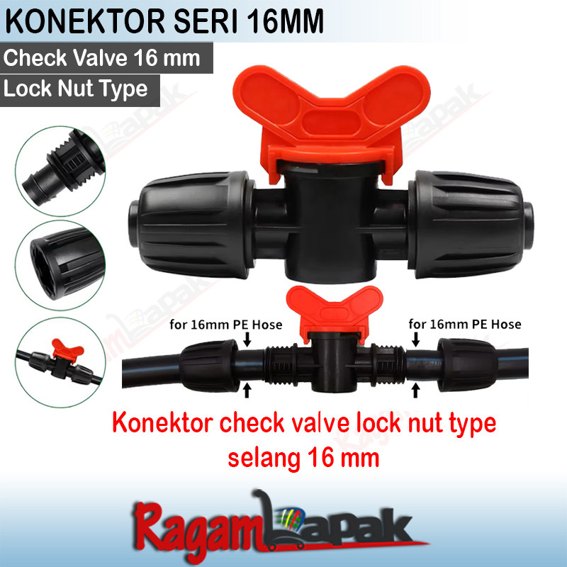 Jual Konektor Check Valve 16 mm Lock nut type / Check valve 16mm lock ...