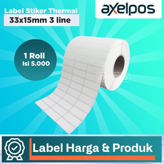 Jual Label Stiker Thermal 33x15mm 3 line Isi 5000 Lembar | Shopee Indonesia