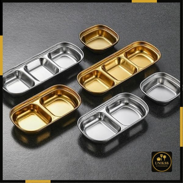 [UNIK88] Tempat Sambal 3 SEKAT/ Bumbu Bawang Stainless Steel | AutoStock