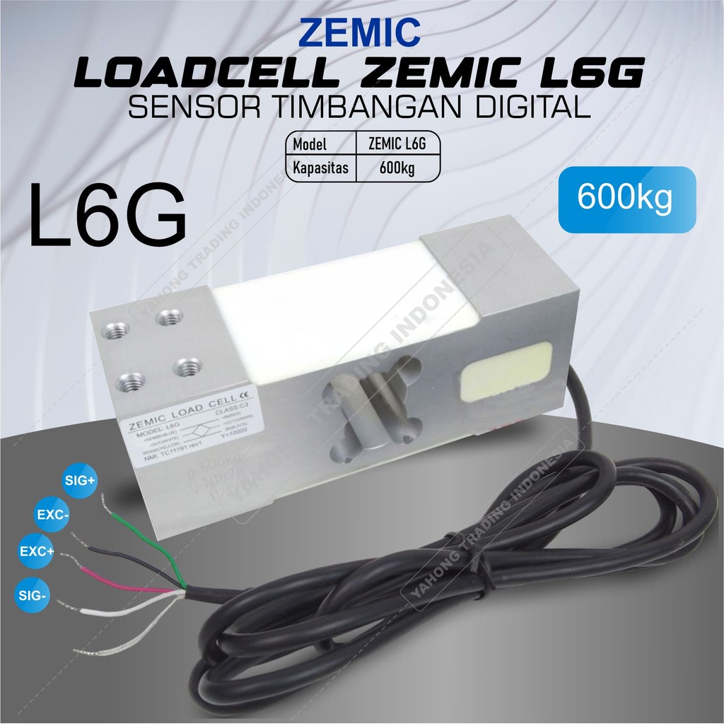 Jual Load Cell Loadcell L6G 600kg Sensor Berat Timbangan Digital ZEMIC ...