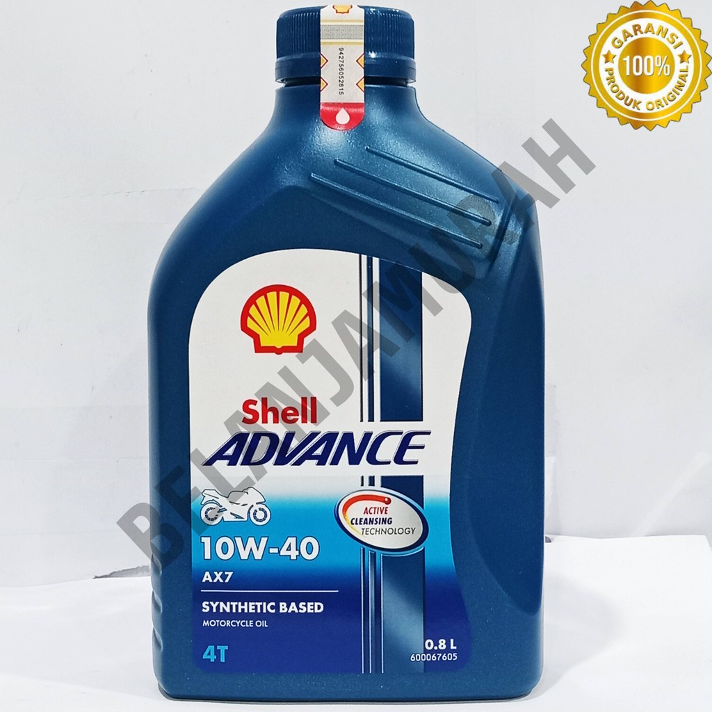Jual Oli Motor Shell Advance 4T Shell Helix AX7 SAE 10w-40 800 ml 100% ...