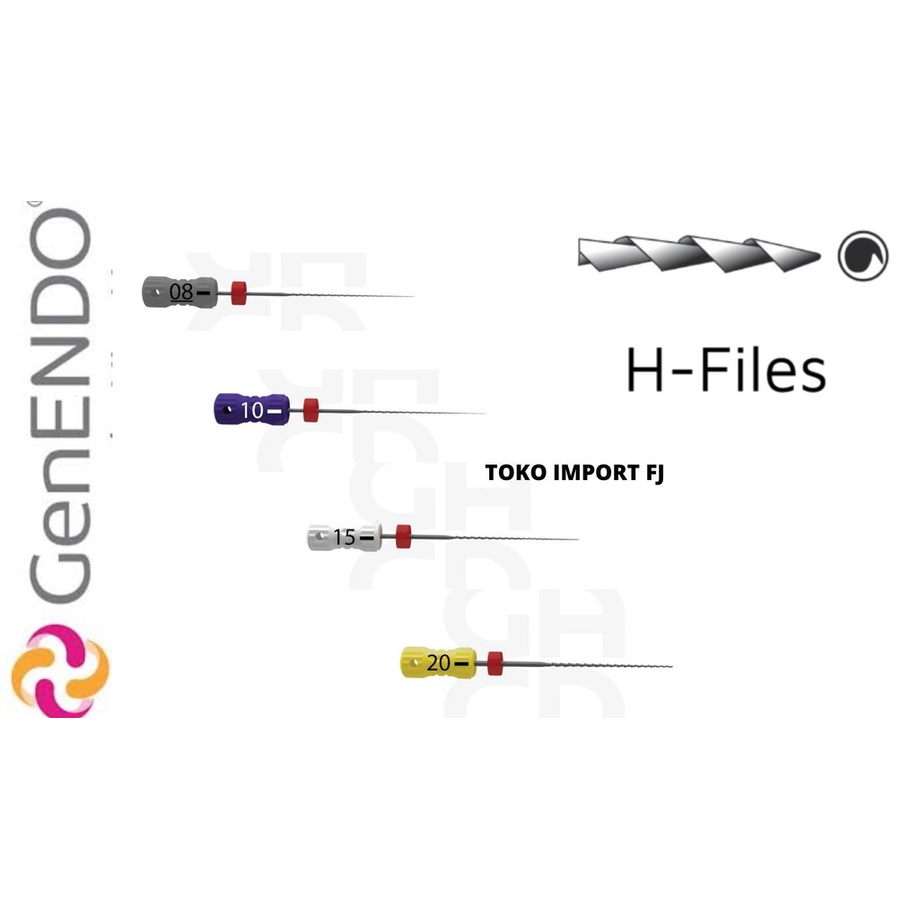 Jual GenENDO Dental H-Files France Jarum Endo Hfile 21mm 25mm N°8 10 15 ...