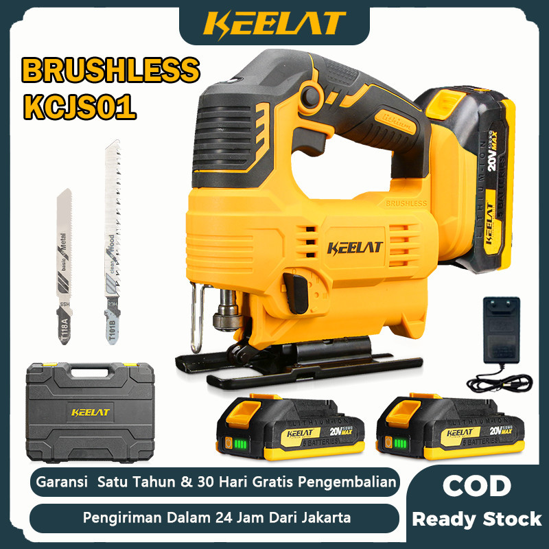 Jual KEELAT KCJS01 Jig saw 20V Tanpa Kabel, Baterai Lithium Brushless ...