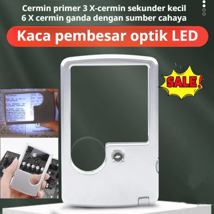 Jual Kaca Pembesar Lensa Optik Portable Lampu Led 3-6 Kali Ultra-Tipis ...