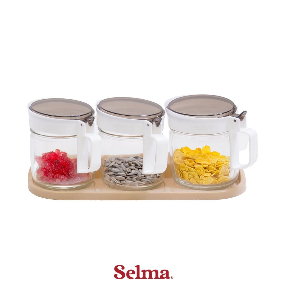 Jual Selma Lany Tempat Bumbu Dapur Set 3 pcs Transparan - Putih Spice ...