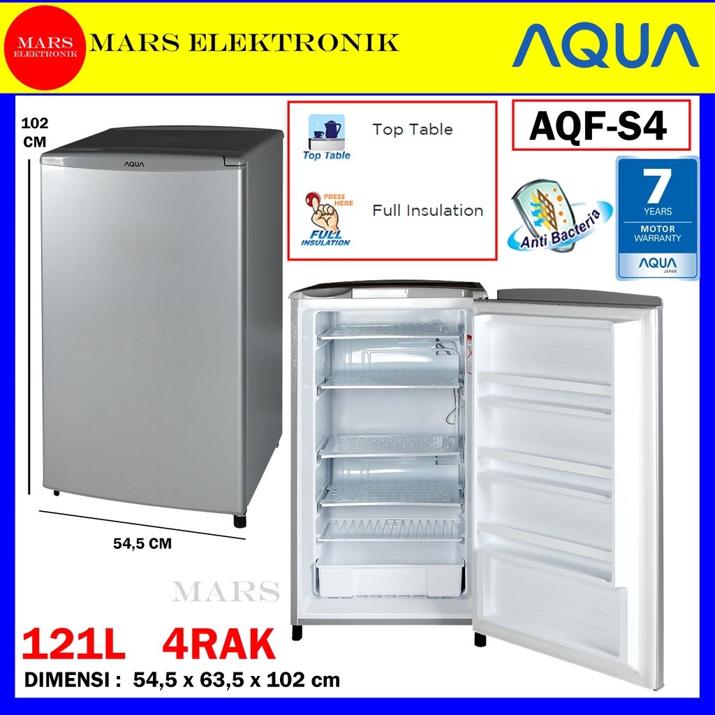 Jual KULKAS FREEZER AQUA AQF-S4 - 121 LITER - 4 RAK - KULKAS FREEZER ...