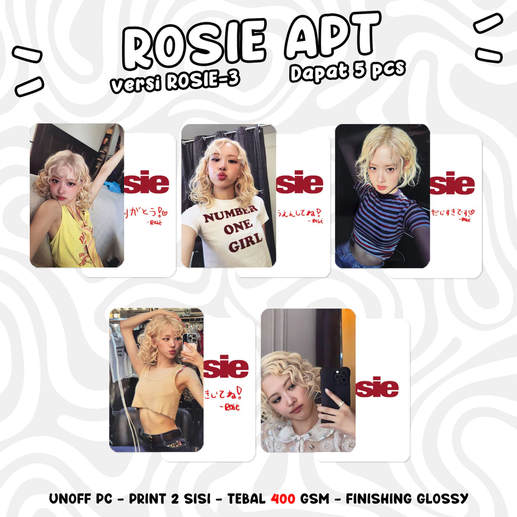 Photocard ROSE BLACKPINK ROSIE APT Unofficial PC KPOP
