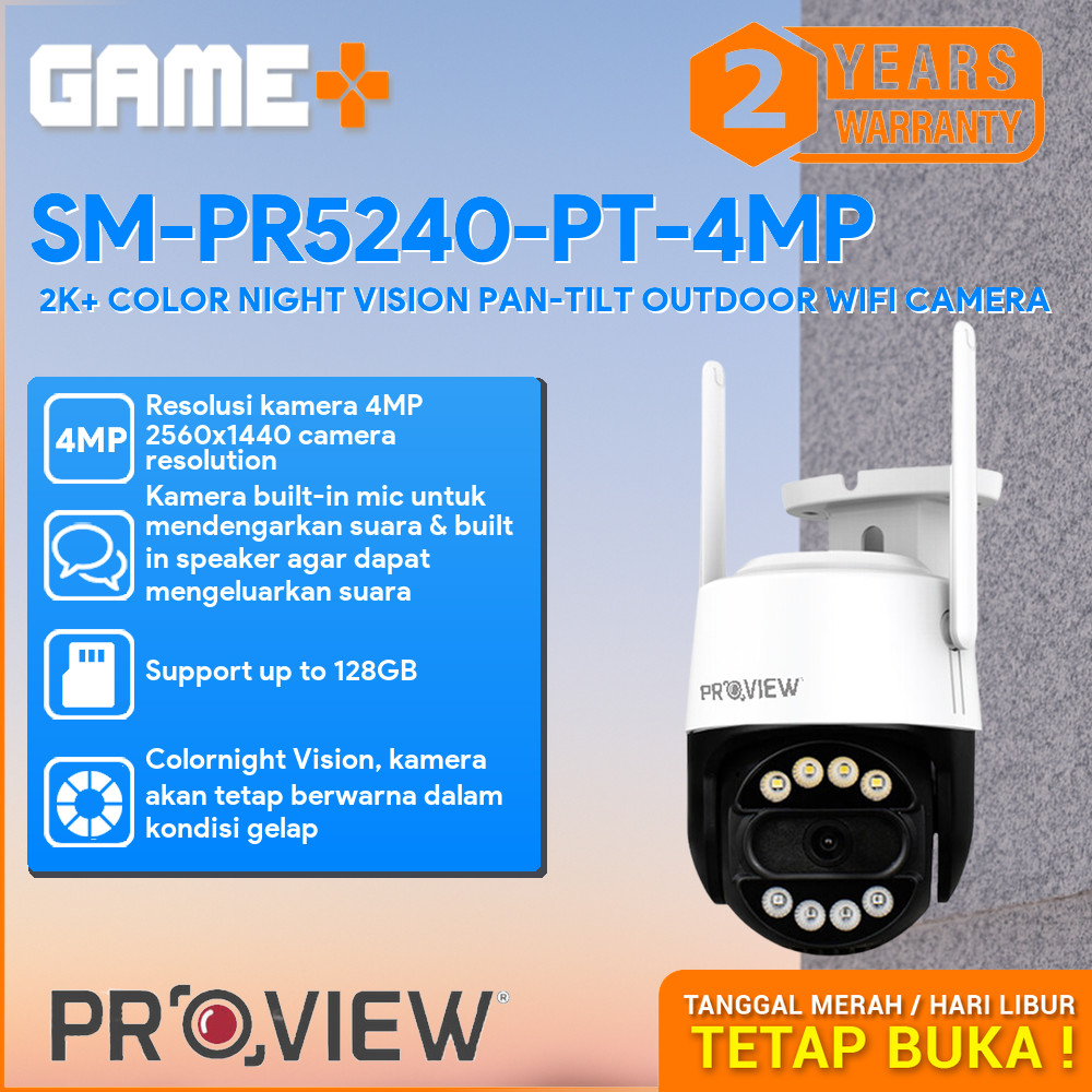 Jual PROVIEW SM-PR5240-PT 2K+ COLOR NIGHT VISION 2 WAY AUDIO PAN-TILT ...