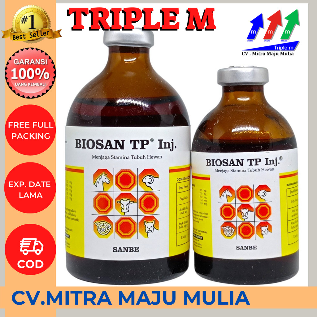 Jual Biosan TP Injeksi Vol 50 ml & 100 ml - Meningkatkan Stamina Daya ...