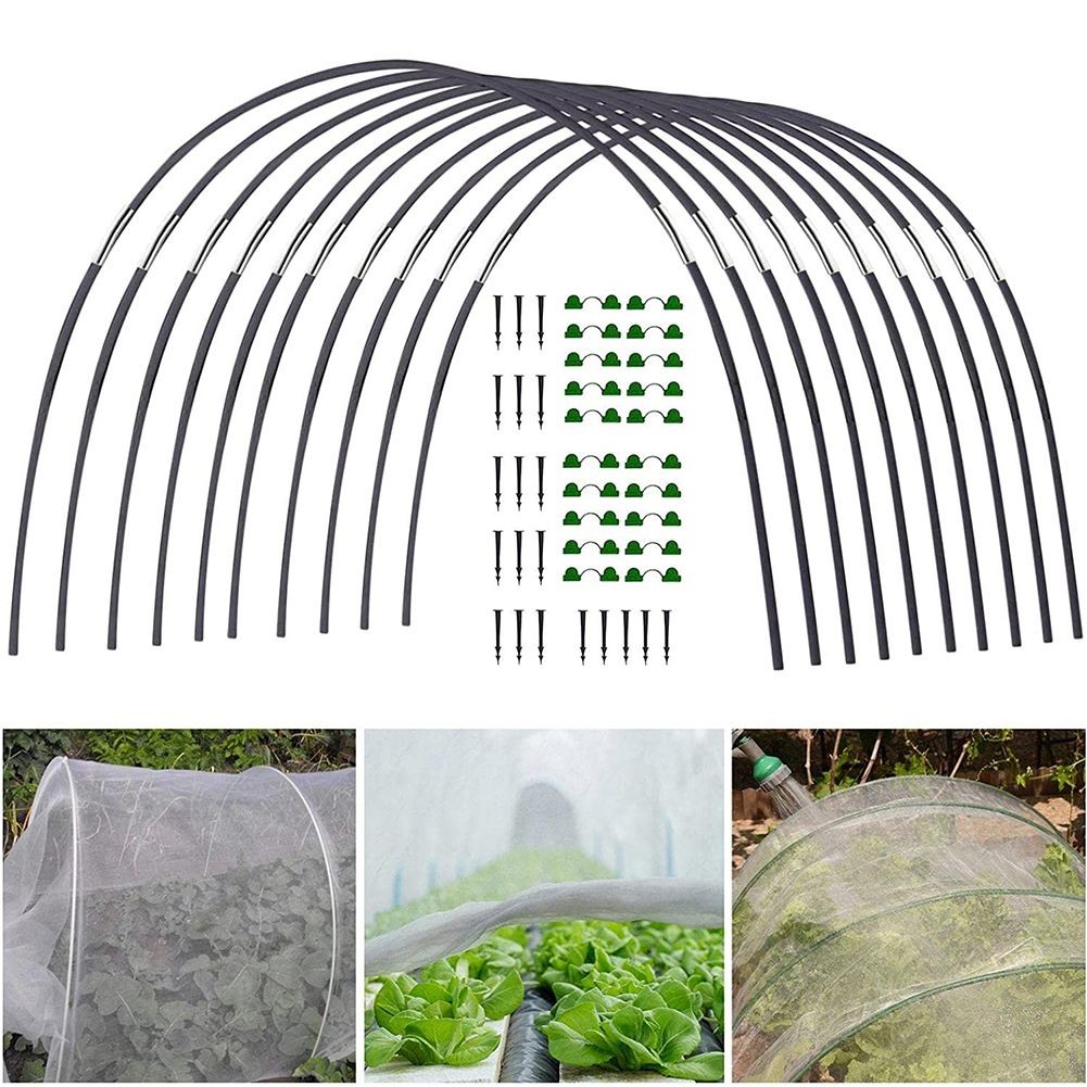 Jual Garden Greenhouse Hoops Set Gardening Folding Fiber Rod Set Tunnel ...