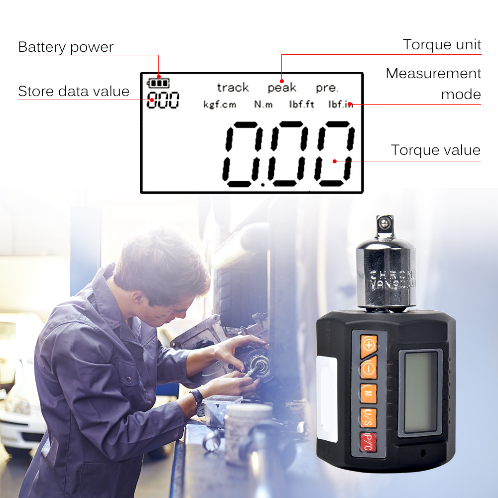 Jual Digital Torque Adapter Electronic Torque Meter LCD Display Measure ...