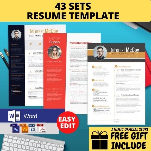 Jual [ PROMO ] 43 Set Template Resume/CV/Surat Lamaran Kerja Bahasa