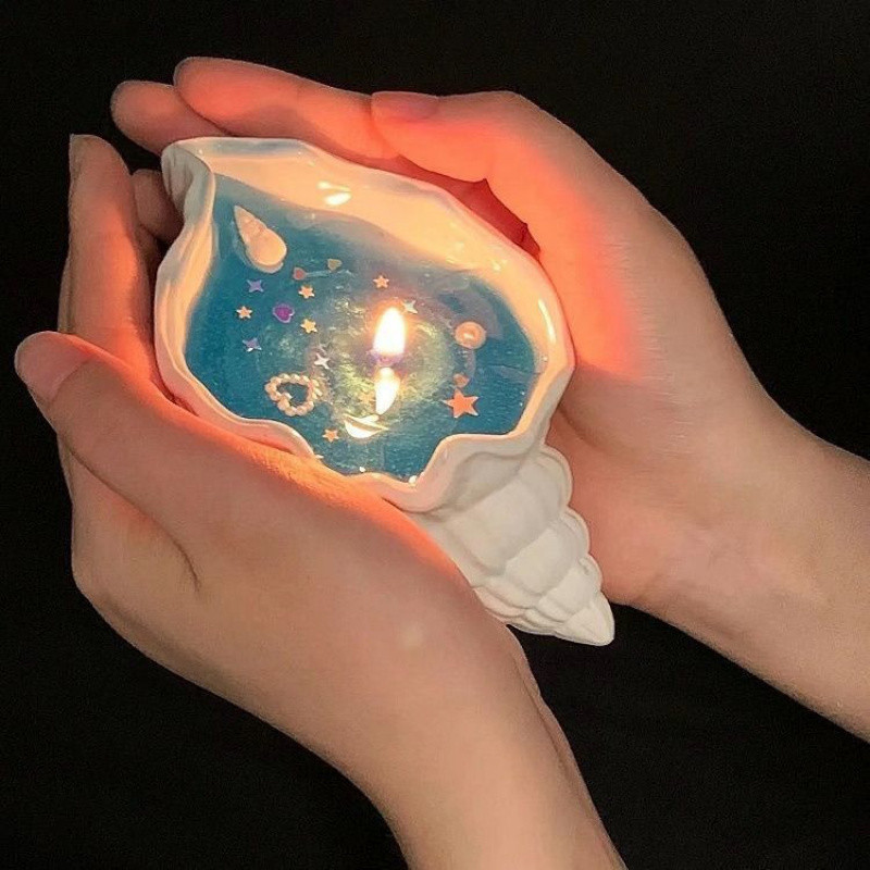Jual Premium Conch Shell Fragrance Candle / Lilin Kerang Kerang Buatan ...