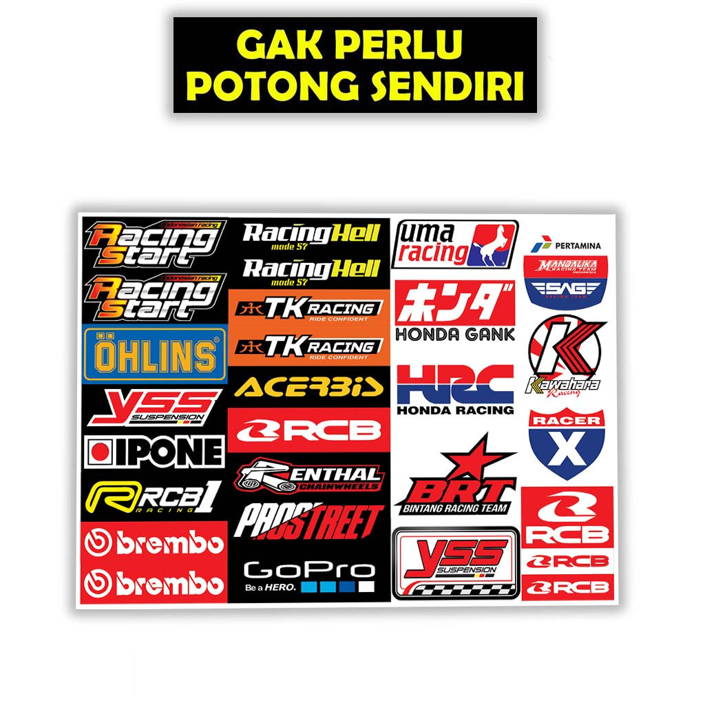 Jual Stiker Pack Sponsor Racing, Stiker Motor, Sticker Motor, Stiker ...