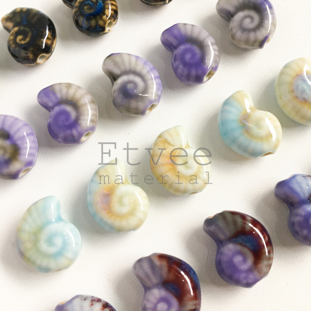 Jual Manik mote Keramik ceramic bead Rumah Siput kerang keong shell ...