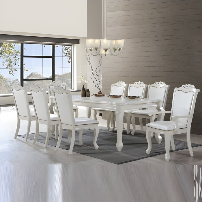 Jual Apricot Dining Table + 8 Chair by Malinda Furniture | Shopee Indonesia