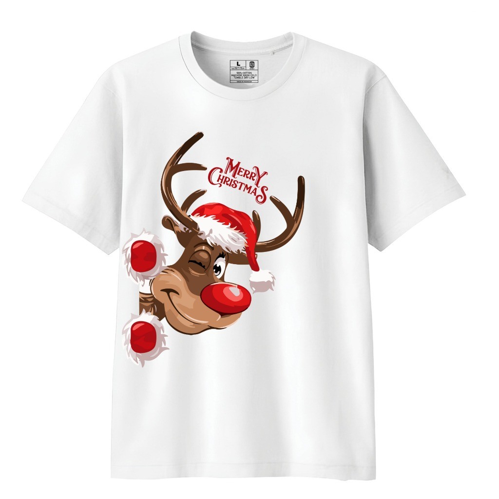 Jual Kaos Reindeer Natal Baju Kaos Distro Christmas Tshirt Sablon