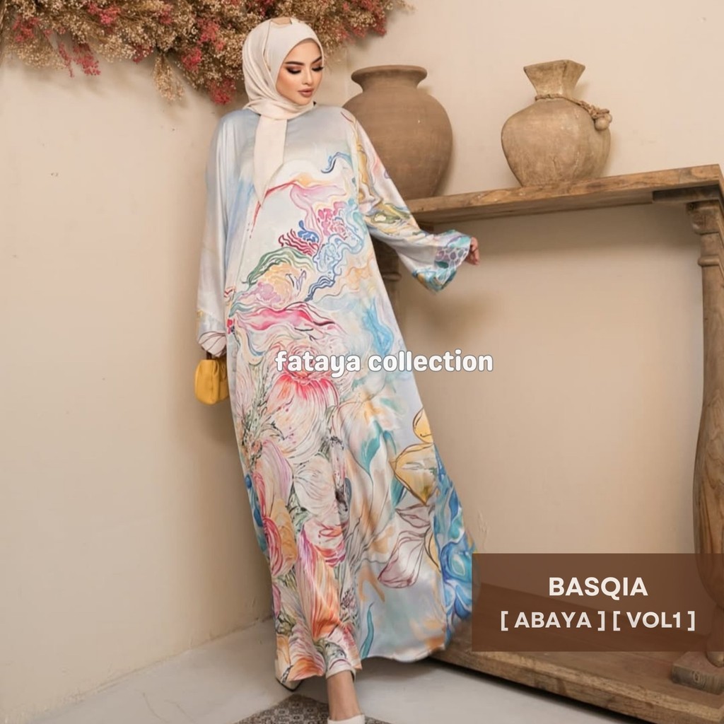 Jual Fataya Collection BASQIA Abaya Exclusive - Kain Silk Doff LD120cm ...