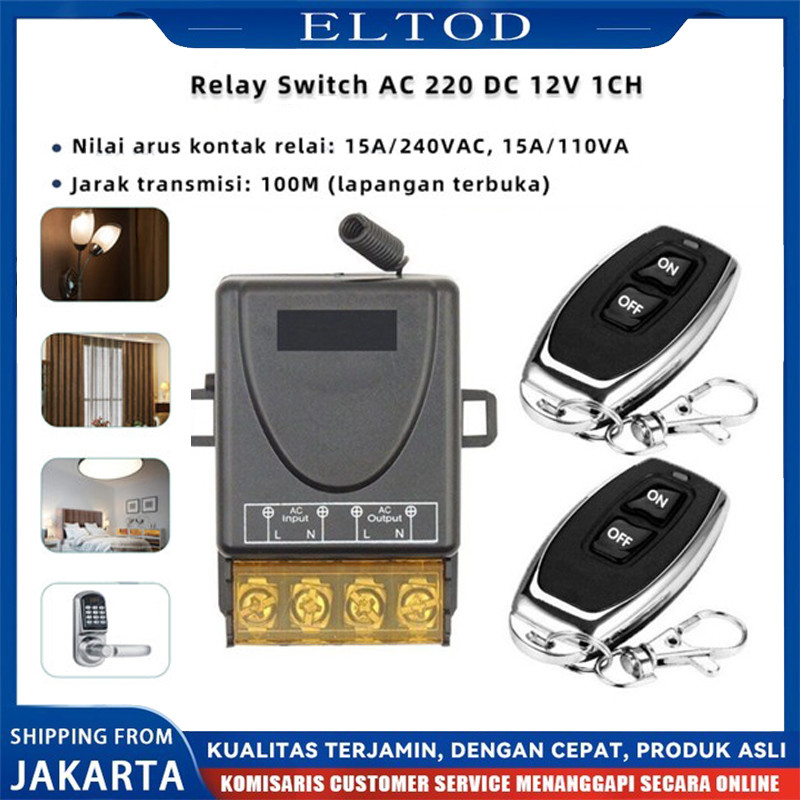Jual Relay Switch AC 220 DC 12V 1CH Remote Control Saklar on off ...
