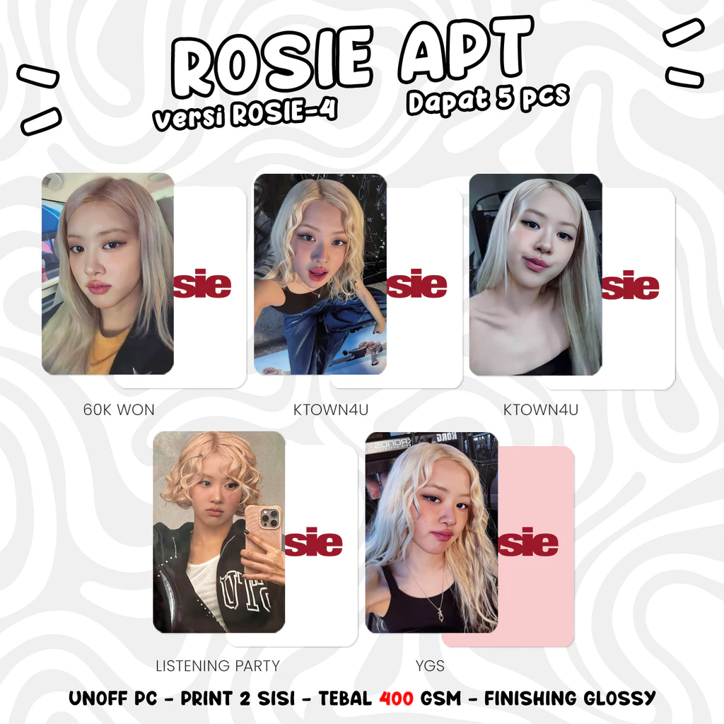 Photocard ROSE BLACKPINK ROSIE APT Unofficial PC KPOP