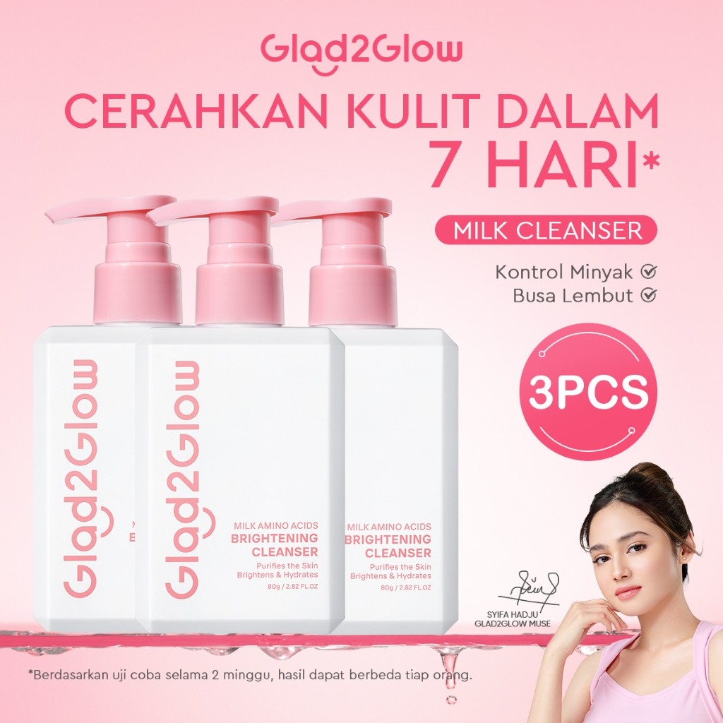 Facial Wash Glad2Glow Gentle Clean Untuk Pembersihan Lembut