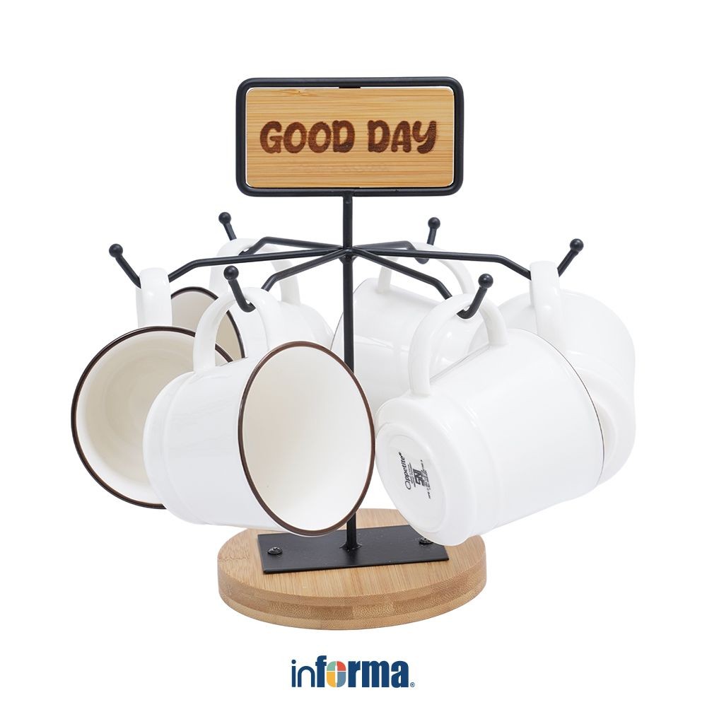 Jual Informa Appetite Set 6 Pcs Maimi Mug Dengan Rak - Putih Mug Dan ...